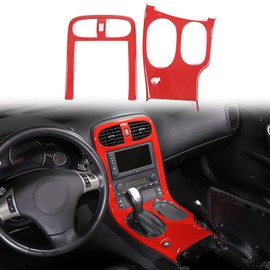 Gear Shift Panel Trim Cover Compatible with Chevy Corvette C6 2005-2013, ABS Plastic Gear Shifter Console Anti-Scratch Frame Cover Accessories(Sports red)