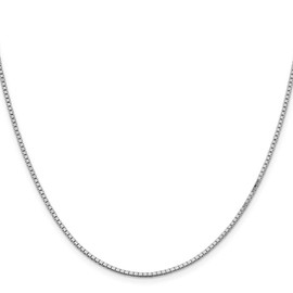 Diamond2Deal Sterling Silver Rhodium-plated 1.5mm Box Chain Necklace 20"