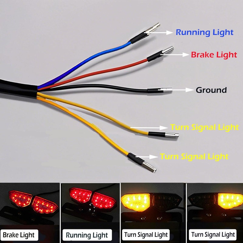 Motorcycle Tail Light, Motorcycle Integrated Brake Tail&Turn Signal Light with