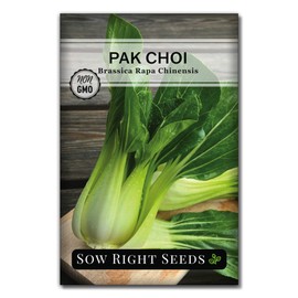 Sow Right Seeds - White Stem Pak Choi Seed for Planting - Bok Choy or Chinese Cabbage - Non-GMO Heirloom Variety to Plant Asian Greens in Your Home Vegetable Garden - Grow Great Stir-Fries (1)