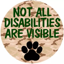 Kiwi Gifts Not All Disabilities Are Visible - 3 Pack Circle Stickers 3" x 3" Service Dog