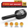KIRXST T45 Profile Impact Star Socket Bit, 1/2" Torx Profile
