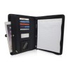 Matt Black Zippered Portfolio Binder - PU Leather Business Portfolio