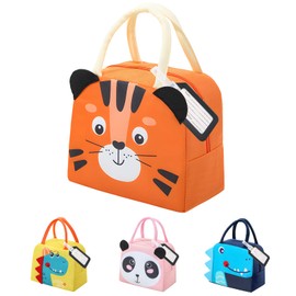 XIMEY Kühltasche Kinder, 5L Mini Kühltasche, Kühltasche klein Kinder, Mini Kühltasche Kinder, kleine Kühltasche, Kühltasche klein, Cartoon Lunch Bags, Lunchbox Tasche Kinder (3D-Tiger)