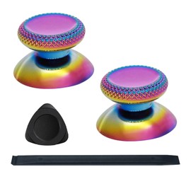 VRbrother 2PCS Metal Thumbsticks Replacement Compatible for Meta Quest3,quest3S,Oculus Quest2,Quest Pro Left and Right Controllers,VR Accessories Replacement Part Thumb Grip Cap Cover (Multicolor)