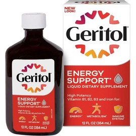 Geritol Energy Support B-Vitamins & Iron Supplement Liquid 12 OZ