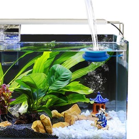 JoyHuaTrade Water Flow Controller for Fish Tank, 3.1 Inch in Diameter Suction Cup Type Efficiency Water Change Pouring Diffuser for Aquarium Supplies, Blue