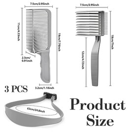3 Stück Haarschneidekamm Set, Verstellbare Fade Kamm Haare Schneiden übergang Barber Kamm, Haarschneide Schablone Verstellbare Haarschneide Schablone Silikon Haarschneide Schablone für Herren Salon