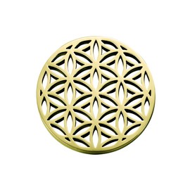 Quiges Gold Stainless Steel Large 33mm Coin Geometric Flower Pattern for Interchangeable Pendant Necklace