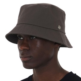 UNDERCONTROL Extra Large Oversized XXL Mega Bucket Hat for Big Head Hand Stitched Steel Label Plain Solid Color Unisex Plus Size Korean UV Protect Sun Hat (Charcoal)