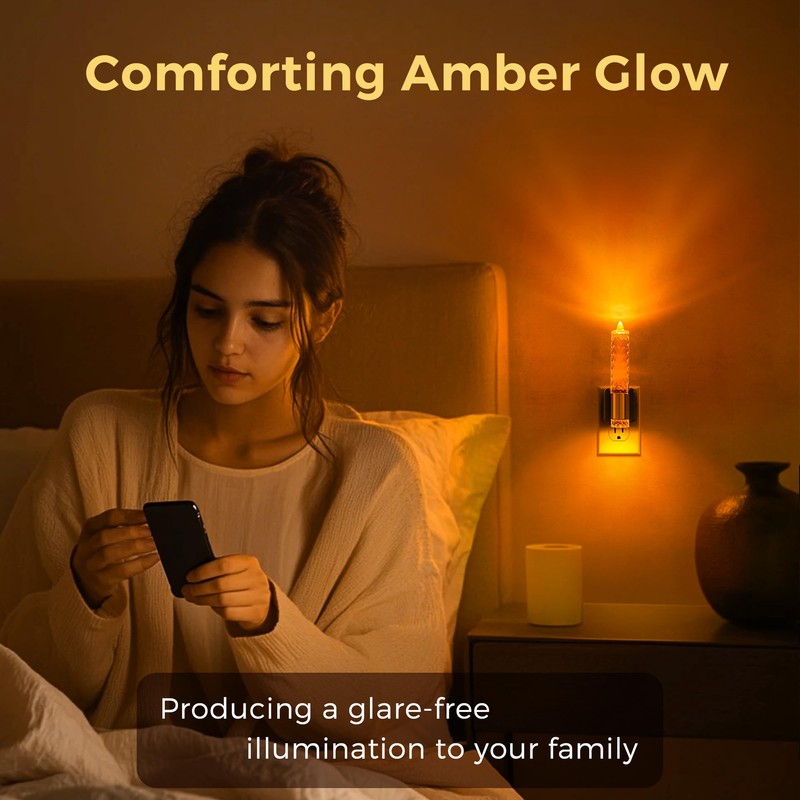 L LOHAS LED Night Light, Amber Candle Night Lights Plug