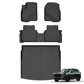 ANBINGO® Floor Mats & Cargo Liner for 2023-2026 Honda CRV (Hybrid) for CR-V Sport | Sport-L | Sport Touring, All Weather Protection TPE Automotive Floor Liners, (Cargo Tray in Highest Position)