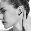 Stainless Steel Black Stud Earrings for Men Women, 3mm-8mm Available