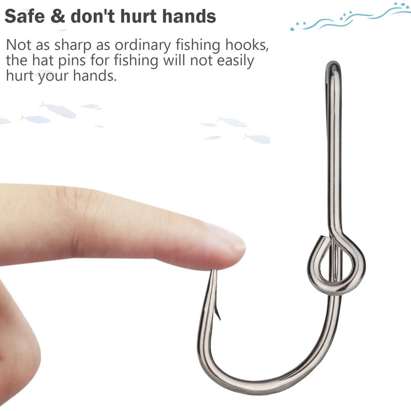 THKFISH Fishing Hooks Hat Pins for Fishing Hat Hook Clip
