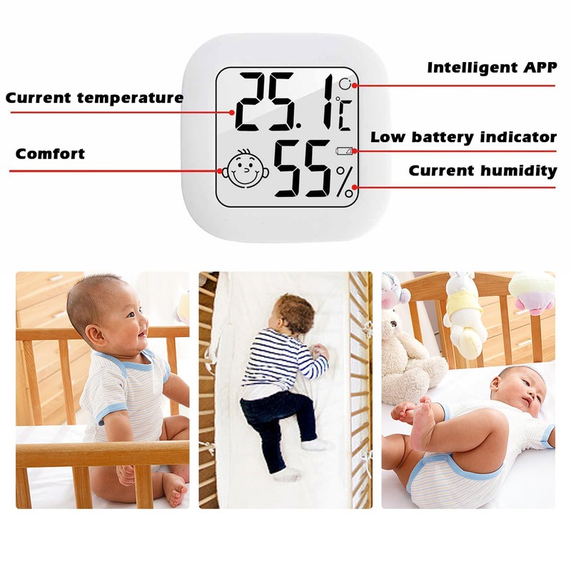 Thermometer Hygrometer Indoor Pack of 6 Mini Digital Thermometer Hygrometer