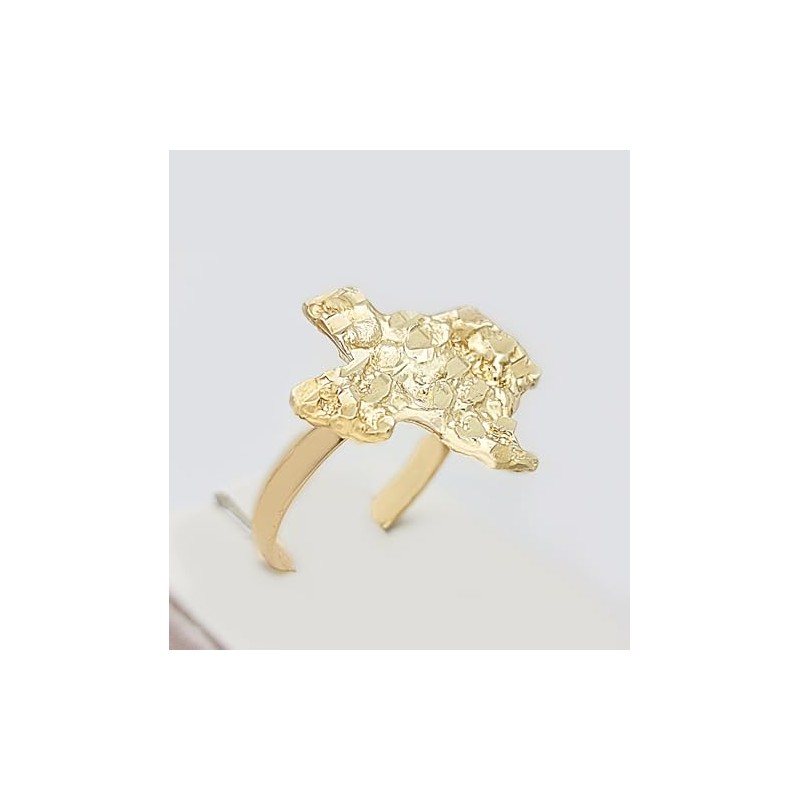 10K Yellow Gold Nugget Texas State Ring Pinky Ring Size