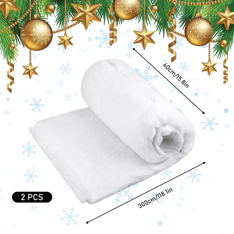 Pack of 2 Christmas Snow Blanket, Fluffy Snow Blanket Decoration,