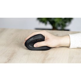 Speedlink PIAVO PRO beleuchtete vertikale Maus wiederaufladbar – kabellose leise Maus ergonomisch für Rechtshänder, integrierter Akku, farbige RGB Beleuchtung, bis 3200 dpi einstellbar, schwarz