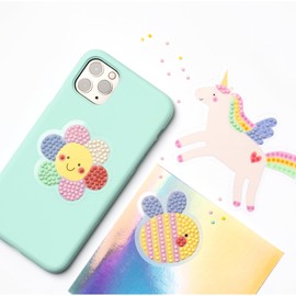 folia 31802 Diamond Painting Set Rainbow, Stickers with Rainbow Motifs and Accessories, Craft Set for Designing Stickers with Rhinestones