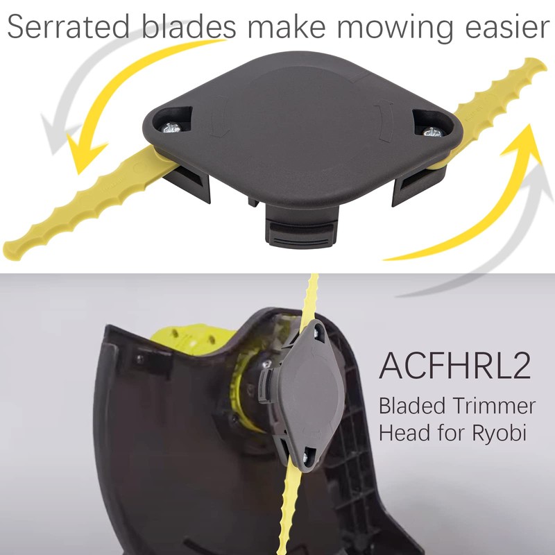 ACFHRL2 Bladed Trimmer Head with AC80RL3 Replacement Spool, AC14HCA Spool