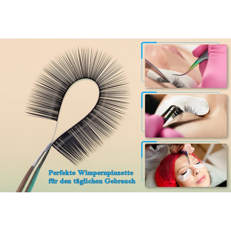 SMI Pack of 8 Eyelash Tweezers Eyelash Extension Tweezers Pointed