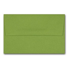 Premium Colorful Discount Blank Invitation A-6 Square Flap Envelopes 4.75" x 6.5" - Great Size for Post Cards, Announcements, Photos, Details, Events, Parties, Showers, Etc. (Gumdrop Green, 50 Pack)
