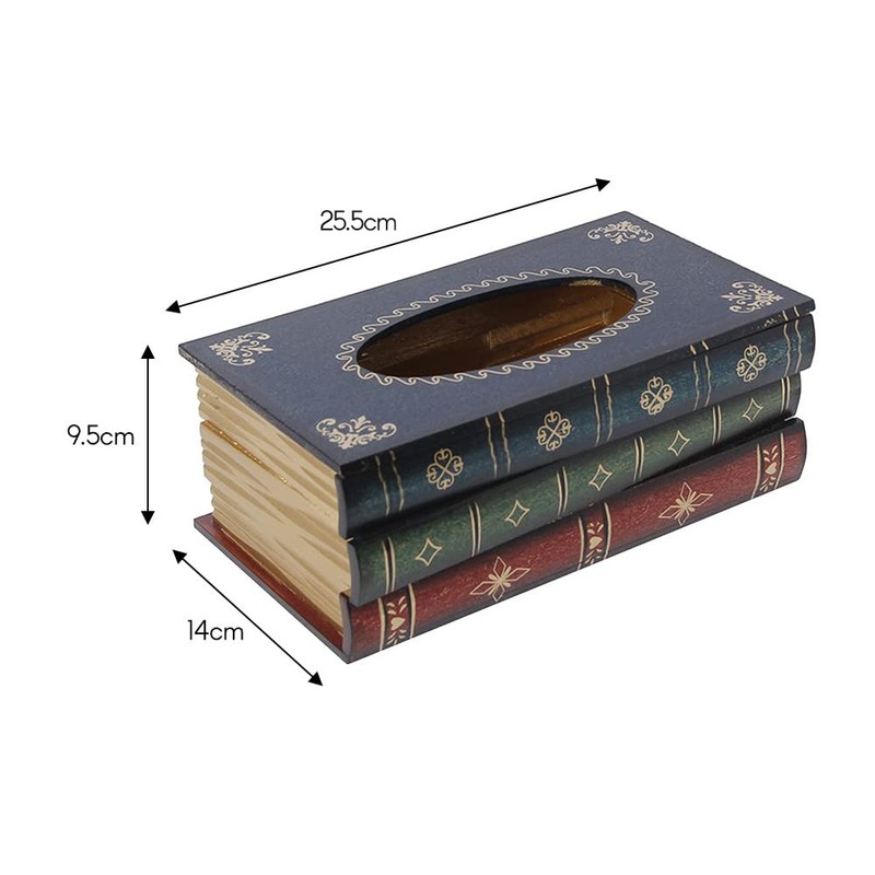 Elegant Antique Book Napkin Holder Novelty Tissue Box Holder for