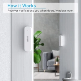SECRUI Door Chime, Wireless Door Sensor Chime with 500ft Range, 52 Chimes, 5 Adjustable Volumes (White 1T3)