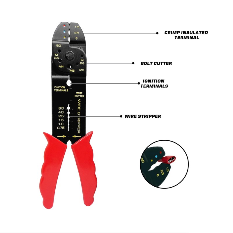 Home Avenue 8" Crimper Plier Crimping Pliers Tool Cable Wire
