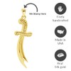 Jewelry America Solid 14k Yellow Gold 3D Double-Pointed Scimitar Sword