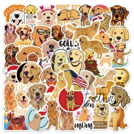 Adorable Golden Retriever Fun: 50-Piece Sticker Set for Water Bottles, Laptops, and More | Waterproof Vinyl Decals for Kids, Teens, and Dog Lovers