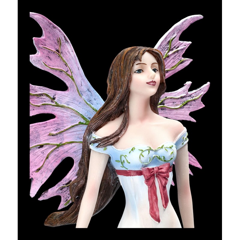 Fairy Figurine Fauna with Pink Wings and Water Lilies Fairy