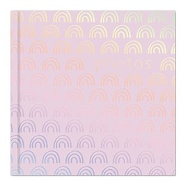 Pink Rainbow Design Photo Album Holds 200 Slip In Family 4'' x 6'' Photographs, Multi (7595)