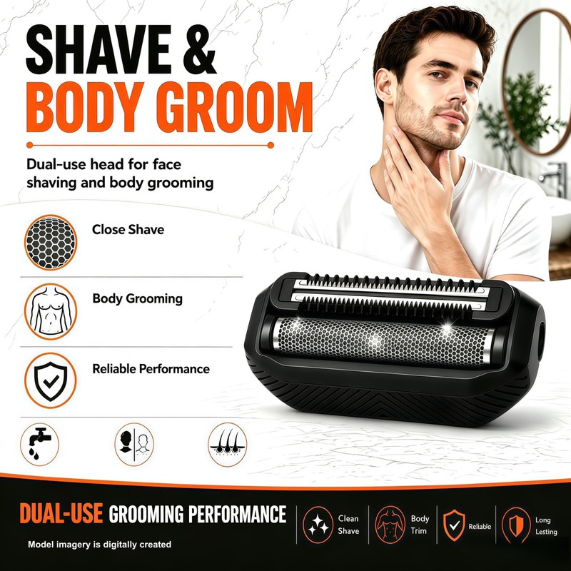 Shaver Replacement Heads Compatible with MANSCAPED Handyman Foil Blades