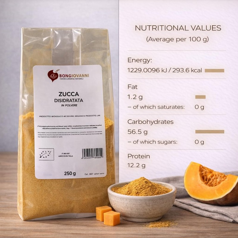 BONGIOVANNI FARINE E BONTA' NATURALI Zucca disidratata in polvere 250g