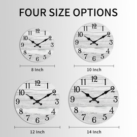 KECYET Wall Clock 10 Inch Silent Non Ticking Wall Clocks Battery Operated Country Rustic Design Vintage Retro Decorative for Bathroom Kitchen Living Room(10 Inch)