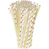 PEARL Cocktail Drinking Straws: 100 Paper Straws, Retro Motifs in