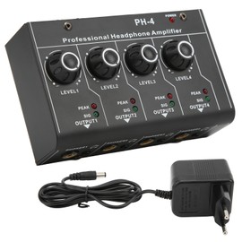 Headphone Amplifier Splitter 4 Channel Stereo Output RCA Input Mini Switcher  220VAC