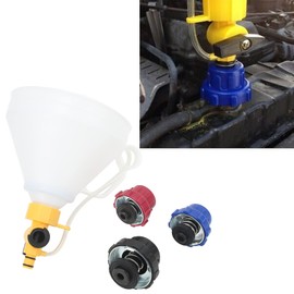 Leapiture Radiator Coolant Refill Funnel Spill Proof Engine Cooling System Filling Kit with 3 Adapters Replacement for Vehicles