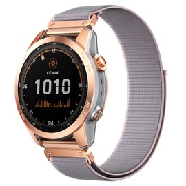 NotoCity 20mm Quick Fit Strap for Garmin Fenix 5s Fenix 6s Fenix 7s,Soft Nylon Velcro Strap for Fenix 5S Plus,Fenix 6S Pro,Instinct 2S,Descent Mk2S（Rose Gold Buckle-Pink）