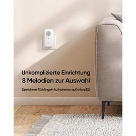 eufy Security eufy Security Video Doorbell Add-on Chime, Funkgong fr Innen, Erfordert eufy Security Video Doorbell E340, ohne Verz?gerungen, einstellbare Lautst?rke, 8 Attraktive Melodien, Gebhrenfreie Nutzung