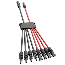 KNMIPJD Solar connectors Tool-Free Solar Cable connectors Solar Connector for 4 Solar Panels Water Proof Solar Panel connectors 2 to 8 Y-Branch Parallel Adapter Solar Cable Extension（2Y8,1PCS）