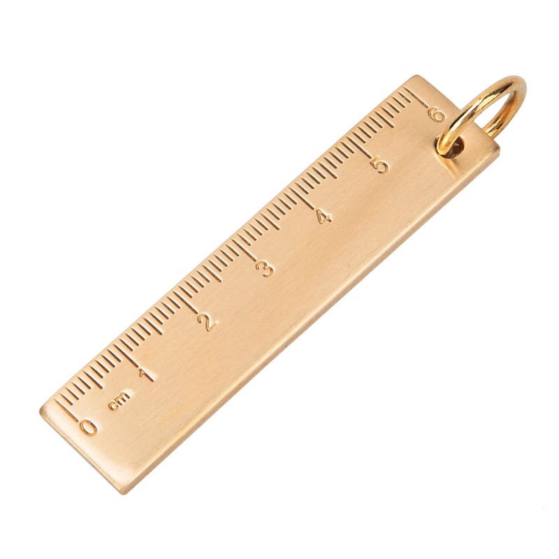 Small Ruler, 6cm All-Brass Hand Polished Mini Ruler Scale Ruler