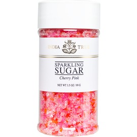 India Tree Cherry Pink Sparkling Sugar, 3.5 oz | Vibrant Multi-Color Blend for Baking & Decorating