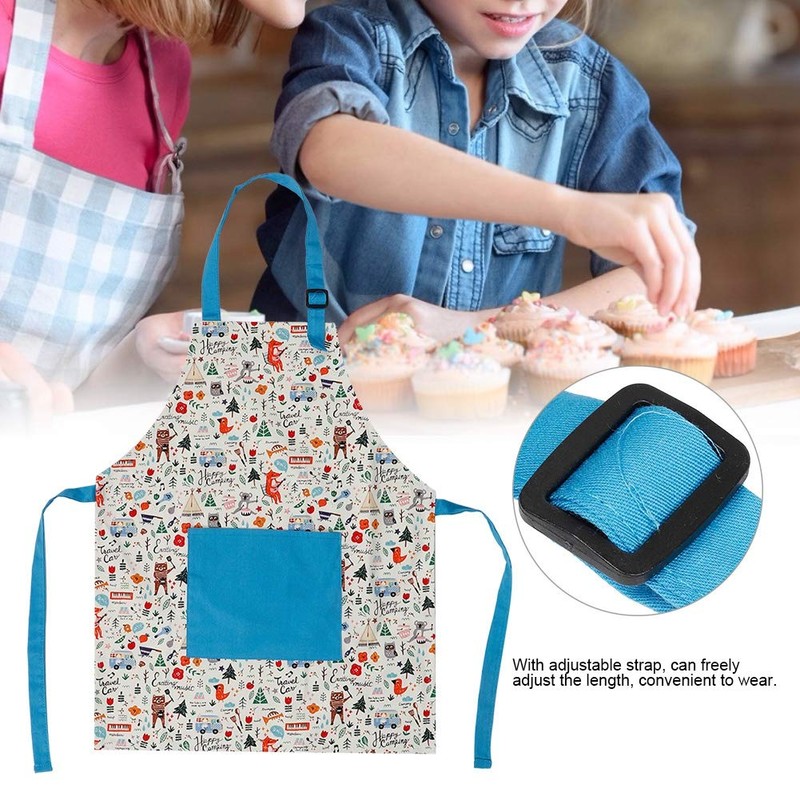 QANYEGN Kitchen Kids Apron, Kids Cotton Pocket Apron, Cute Children