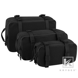 KRYDEX 3pcs Modular Packing Cube Mesh Bag Organizer Outdoor Large Capacity Black