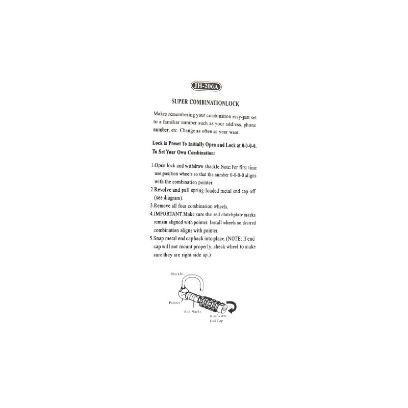 KATSU 4 Digit Combination Padlock Extra Long Shackle Zinc Alloy