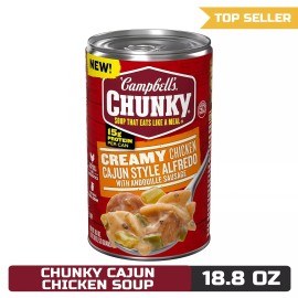 Campbell's Chunky Creamy Cajun Chicken Alfredo Soup 18.8 oz Can