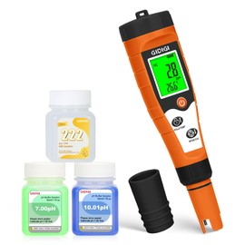 Chlorine and pH Meter Pools, Salt Meter for Swimming Pools, Water Tester 7 in 1 with pH ORP Chlorine EC TDS Temperature Function for Pool Water, Hot Tub, Drinking Water