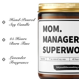 Manager Gifts for Women - Best Manager Ever Gifts for Her, Appreciation Gift for a Woman Manager, Female Boss, Boss Lady - Farewell Gifts for Coworkers - Boss Candle, Lavender, Soy Wax